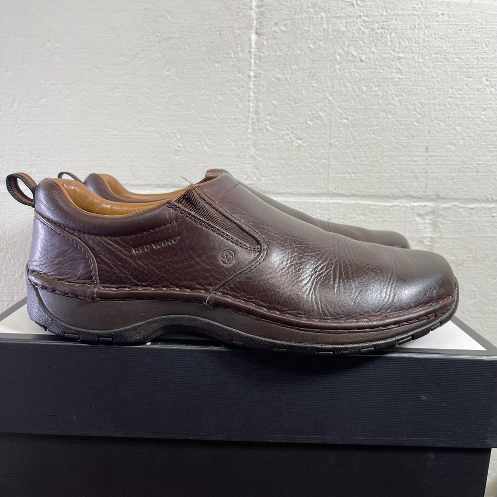 Red Wing Shoes Brown Leather Safety Toe Loafers Slip On Men's Size 11.5‎